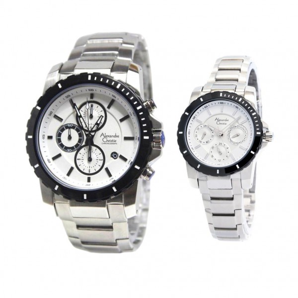 Alexandre Christie AC 6141 Silver White Couple